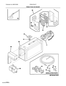 Fresh Food Ice Maker Diagram and Parts List for FPBC2278UF7  Frigidaire Refrigerator
