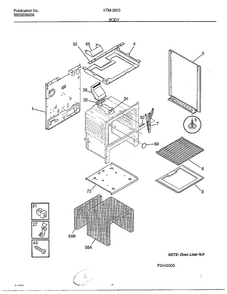 Body Diagram and Parts List for 2803-80B  Frigidaire Range