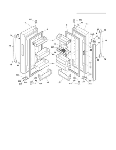 Fresh Food Door Diagram and Parts List for EI23BC30KS1  Electrolux Refrigerator