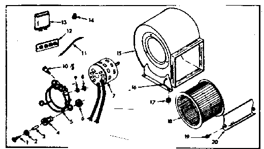 H-q blower assembly Diagram and Parts List for 86774781  Frigidaire Heater