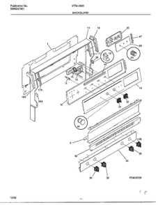 Backguard Diagram and Parts List for 2883-81B  Frigidaire Range