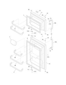 Doors Diagram and Parts List for FFTR1515LWC  Frigidaire Refrigerator