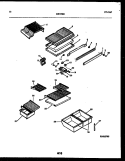 SHELVES AND SUPPORTS Diagram and Parts List for RT195SCF0  Frigidaire Refrigerator