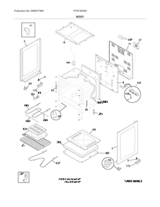 Body Diagram and Parts List for FFEF3005MQF  Frigidaire Range