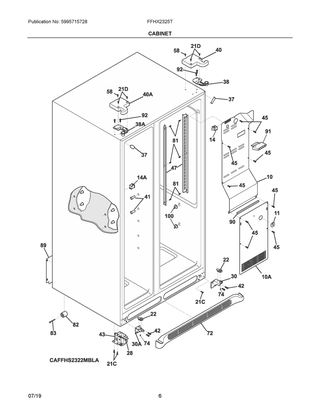 Part Location Diagram of 5304521673 Frigidaire COVER-ACCESS