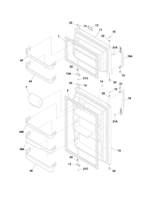 Door Diagram and Parts List for FFHT1817LBA  Frigidaire Refrigerator