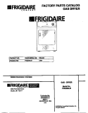 COVER Diagram and Parts List for FDG336LBS2  Frigidaire Dryer