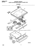 TOP / DRAWER Diagram and Parts List for FEF367CGSA  Frigidaire Range