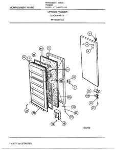 Door Parts Diagram and Parts List for 44057-OA  Frigidaire Freezer