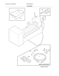 Ice Maker Diagram and Parts List for FGHN2866PFEA  Frigidaire Refrigerator