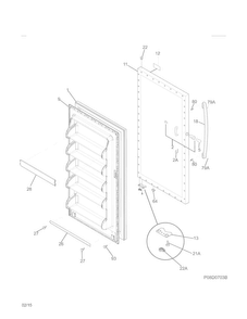 Door Diagram and Parts List for 25322442410  Kenmore Freezer