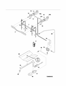 Burner Diagram and Parts List for 79073033311  Kenmore Range