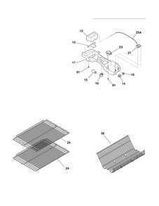 Shelves Diagram and Parts List for WRT5B1EWH  Westinghouse Refrigerator