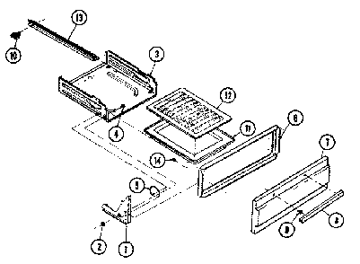 Drawer Diagram and Parts List for 30-3348-01  Tappan Range