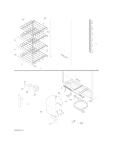 System Diagram and Parts List for 25322442412  Kenmore Freezer
