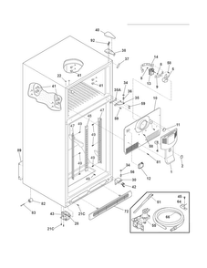 Cabinet Diagram and Parts List for LFHT2117LB3  Frigidaire Refrigerator