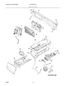Control Panel Diagram and Parts List for ELFW7637AT2  Frigidaire Washer