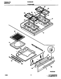 TOP / DRAWER Diagram and Parts List for FGF335CGTA  Frigidaire Range