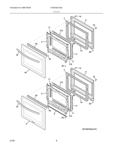 Doors Diagram and Parts List for FCWD3027ASC  Frigidaire Wall Oven