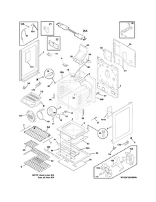 Body Diagram and Parts List for FGGF3054MFE  Frigidaire Range