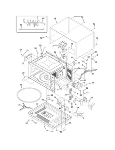 Microwave Diagram and Parts List for FGMC3065PFC  Frigidaire Microwave Oven Combo