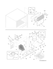 System Diagram and Parts List for FFHI1831QP0  Frigidaire Refrigerator