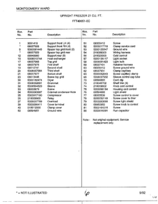 Upright Freezer 21 Cubic Feet Page 6 Diagram and Parts List for 49651-0C  Frigidaire Freezer
