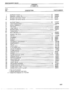 Freezer Page 6 Diagram and Parts List for 46857-7A  Frigidaire Freezer