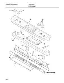 Backguard Diagram and Parts List for FGGS3065PFS  Frigidaire Range