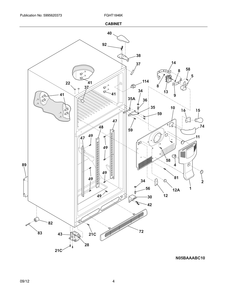 Cabinet 1 Diagram and Parts List for FGHT1846KE8  Frigidaire Refrigerator
