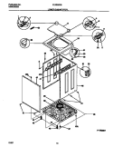 LOWER CABINET / TOP Diagram and Parts List for FLXE52RBT4  Frigidaire Washer Dryer Combo