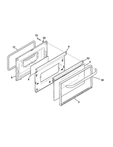 Lower Door Diagram and Parts List for TGO336BGD2  Tappan Range
