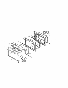 Door Diagram and Parts List for 79073771100  Kenmore Range