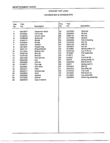 Washer Top Load Page 5 Diagram and Parts List for 6208A  Frigidaire Washer