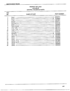 Control Housing And Parts Page 2 Diagram and Parts List for 6337B  Frigidaire Washer