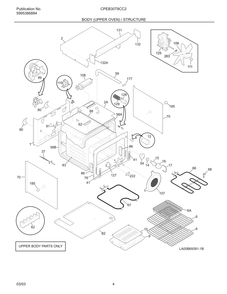 Body (Upper Oven) / Structure Diagram and Parts List for CPEB30T8CC2  Frigidaire Wall Oven