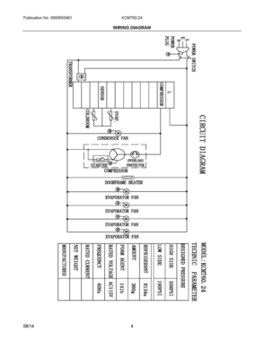 03 - WIRING DIAGRAM Diagram and Parts List for KCMT60-24  Frigidaire Miscellaneous
