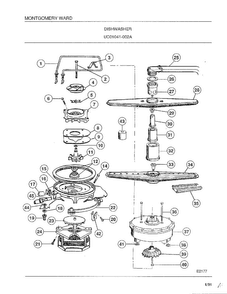 Dishwasher Page 7 Diagram and Parts List for 1041-002A  Frigidaire Dishwasher
