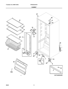 Cabinet Diagram and Parts List for FRAE2024AW1  Electrolux Refrigerator