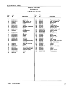 Tubs/hoses/motor Page 2 Diagram and Parts List for 6009-80B  Frigidaire Washer