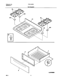TOP / DRAWER Diagram and Parts List for FGFL66ASB  Frigidaire Range