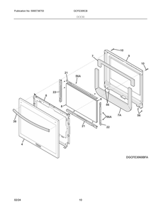 Door Diagram and Parts List for GCFE306CBFB  Frigidaire Range