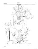 WSHR MTR, HOSE Diagram and Parts List for FLSE72GCTB  Frigidaire Washer Dryer Combo