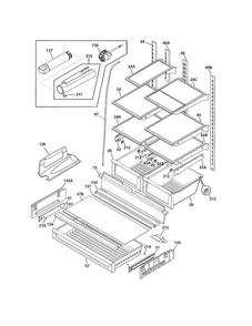 Shelves Diagram and Parts List for FPBS2777RF6  Frigidaire Refrigerator