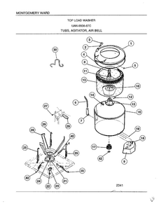 Tubs/agitator/air Bell Diagram and Parts List for 6506-87C  Frigidaire Washer