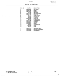 Window Mounting Parts Page 2 Diagram and Parts List for 5244001A  Frigidaire Air Conditioner