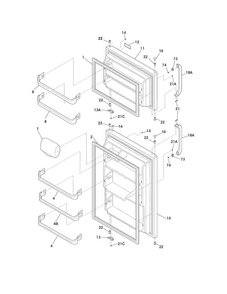Doors Diagram and Parts List for FFTR21D2PB0  Frigidaire Refrigerator