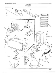 Freezer Page 4 Diagram and Parts List for 46657A-7  Frigidaire Freezer
