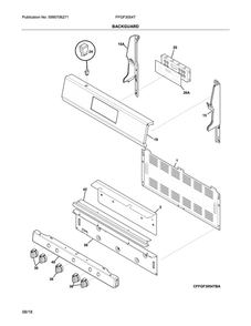 Backguard Diagram and Parts List for FFGF3054TBC  Frigidaire Range