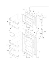 Doors Diagram and Parts List for FFTR1715LWB  Frigidaire Refrigerator
